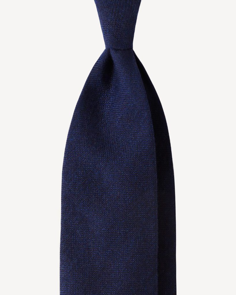 Solid 100% Italian Cashmere Tie - Navy Classic