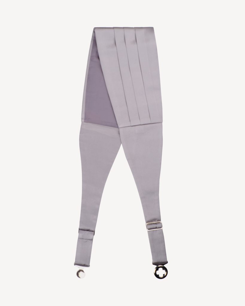 Faille Silk Cummerbund - Silver Grey