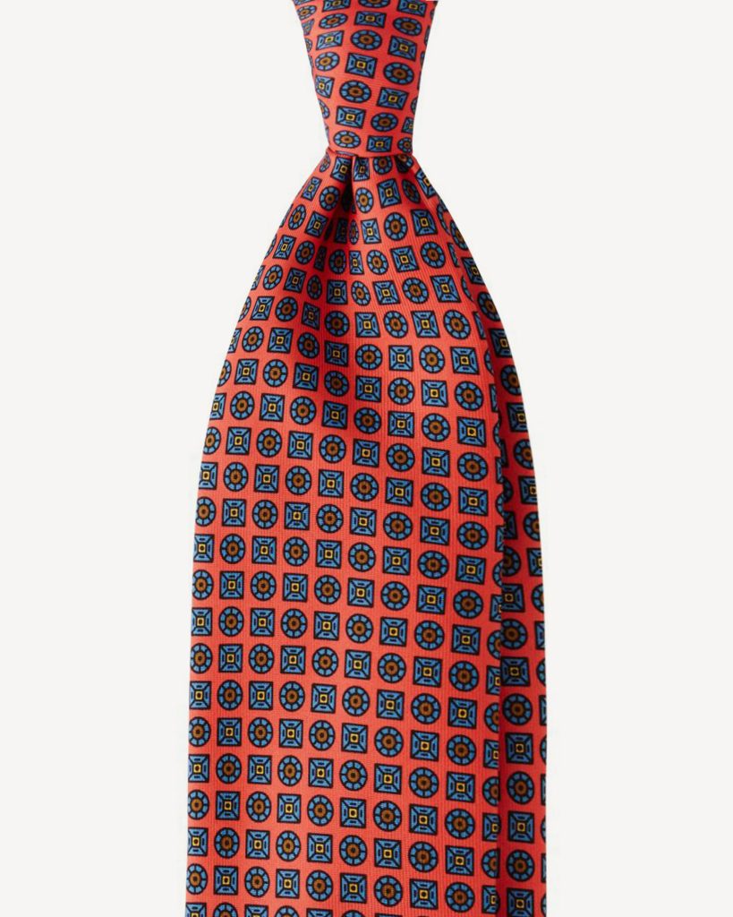 Artisan Floral Handprinted SELFTIPPED SILK TIE – Rose