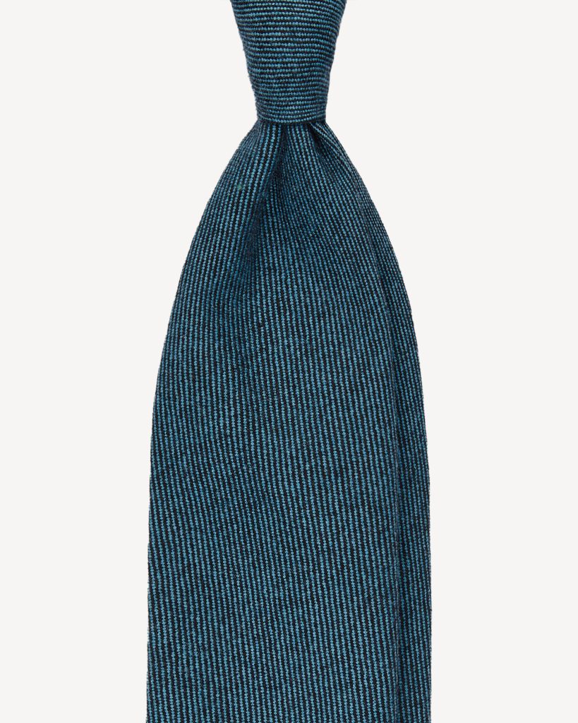 Artisan Solid Untipped 100% Cashmere Tie - Denim
