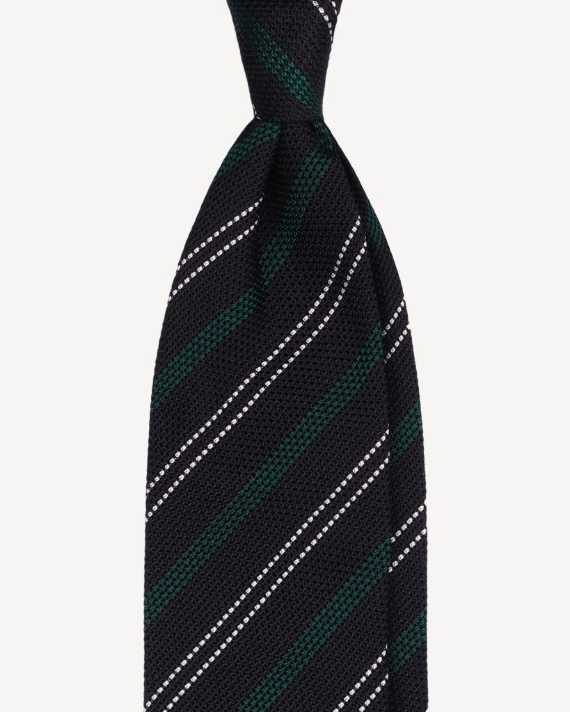 Artisan Stripe 3-fold Grenadine Tie - Navy Mix