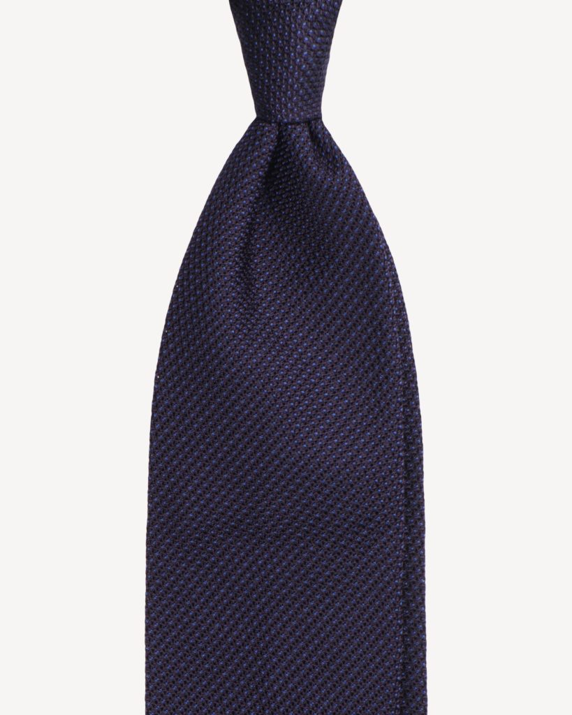 Pin Dot 3-Fold Grenadine Tie - Navy/Sky