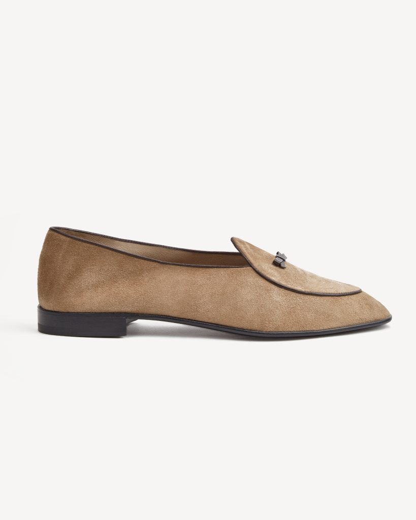 Unlined Belgian Suede Loafer - Beige