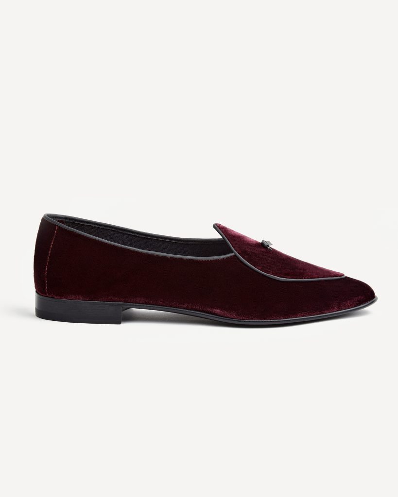 Unlined Belgian Velvet Loafer - Bordeaux