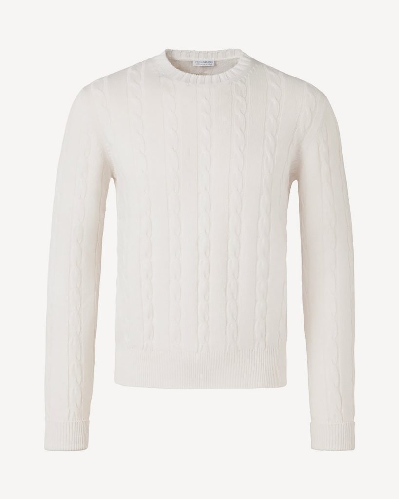 Cable Knit 100% Cashmere Sweater - Ivory