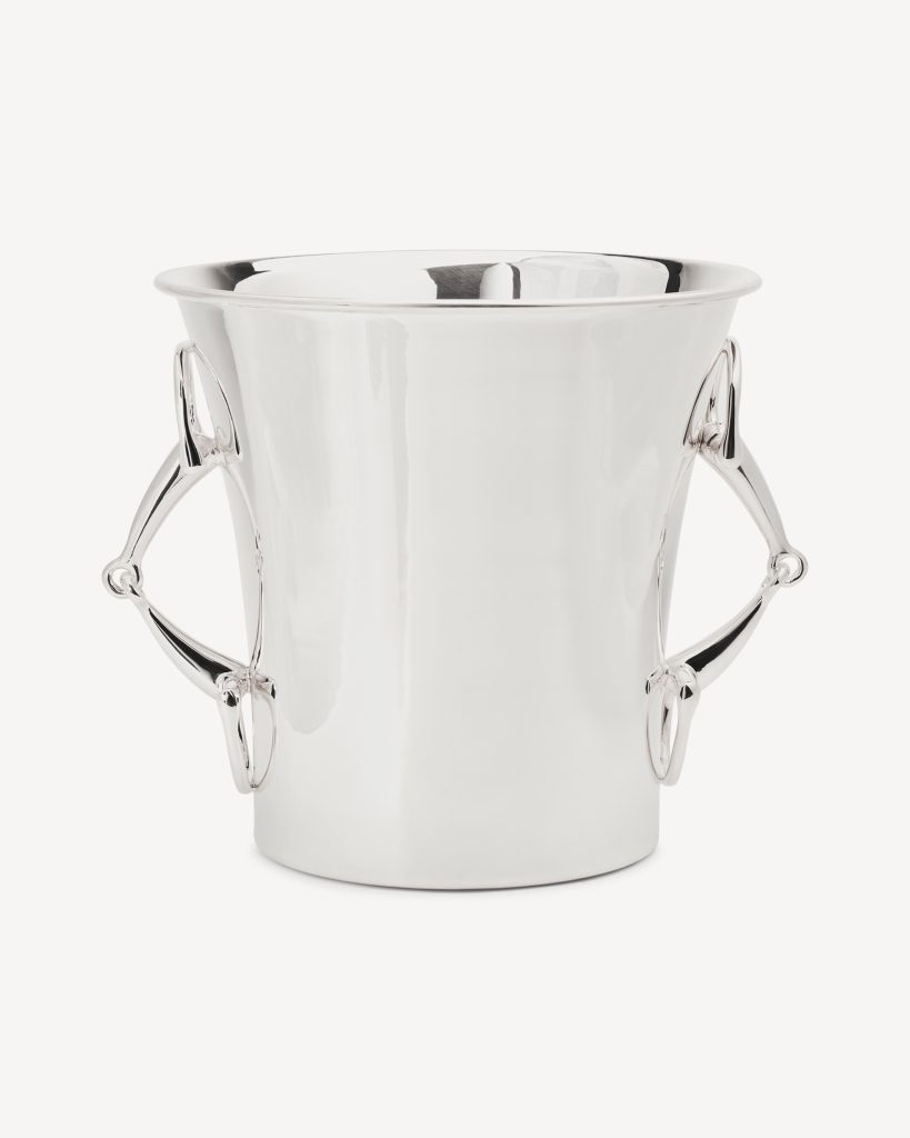 Champagne brass silver bucket with stirrups