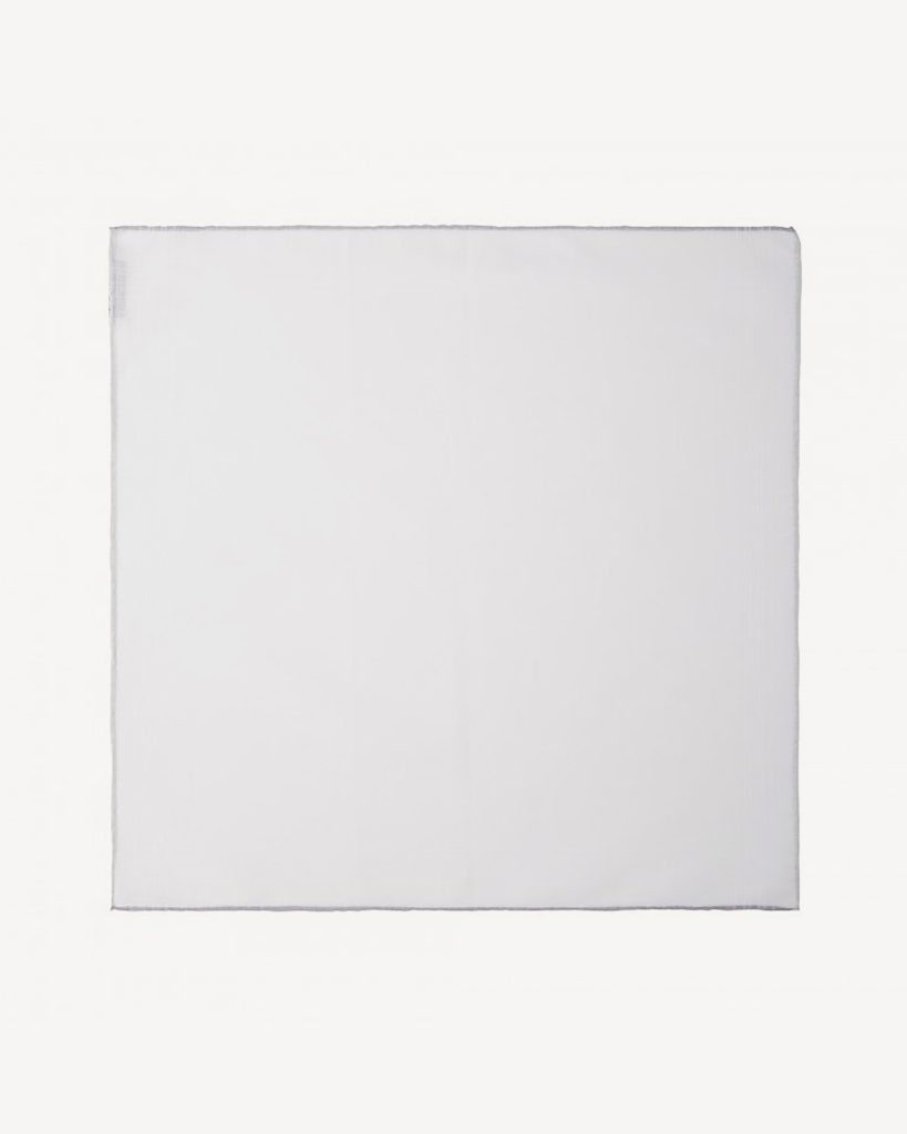 Carlo Riva Shoestring Cotton/Linen Pocket Square - Grigio