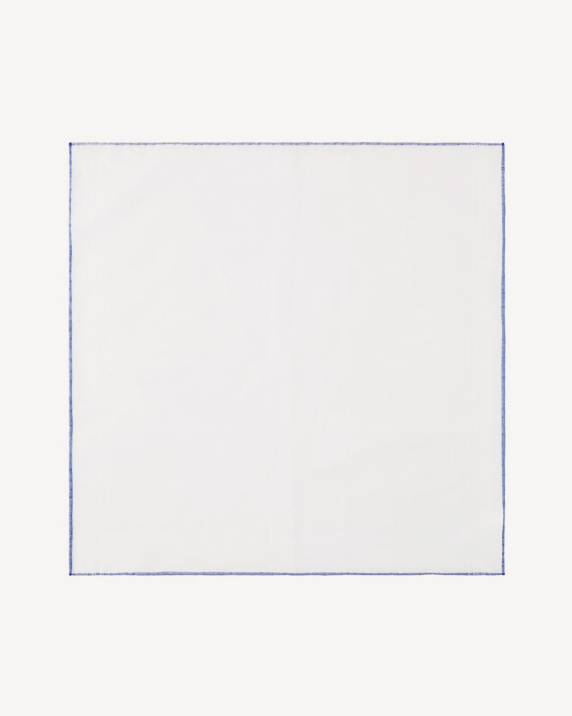 Carlo Riva Shoestring Cotton/Linen Pocket Square - Viola Navy