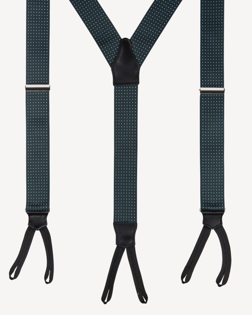 Classic Width Braces l Braid Ends - Polka Dot Forest