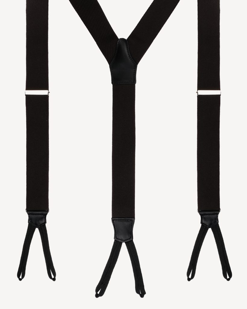 Classic Width Braces l Braid Ends - Solid Black