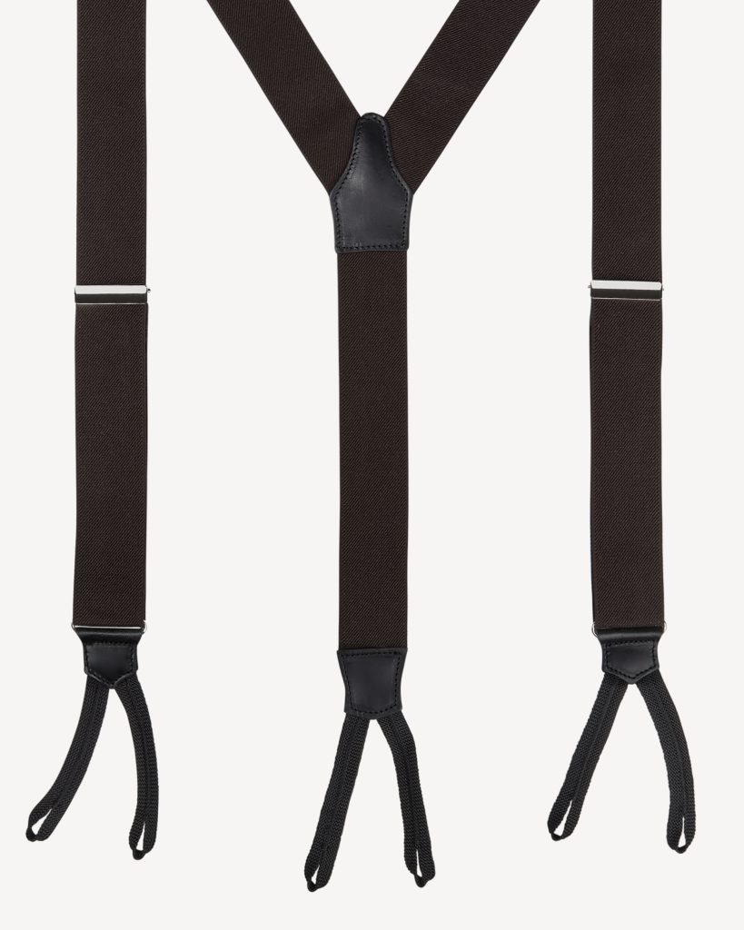 Classic Width Braces l Braid Ends - Solid Brown