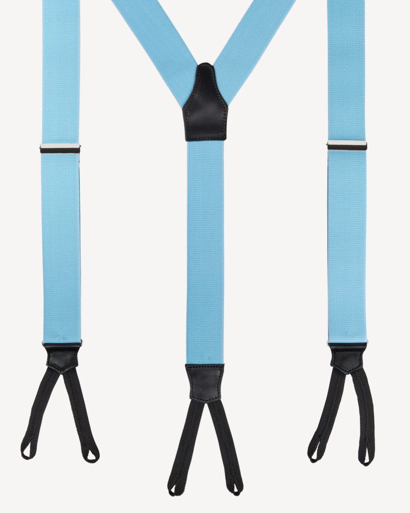Classic Width Braces l Braid Ends - Solid Light Blue