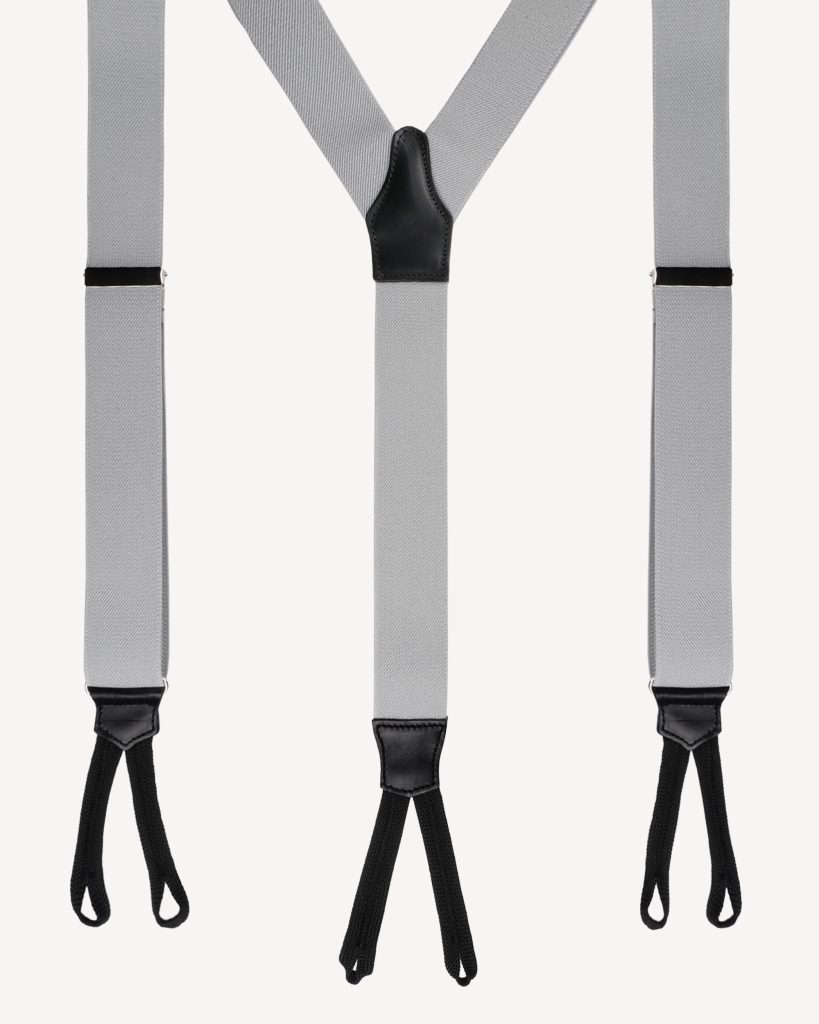 Classic Width Braces l Braid Ends - Solid Light Grey