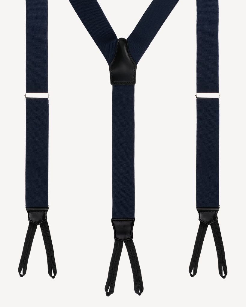 Classic Width Braces l Braid Ends - Solid Navy