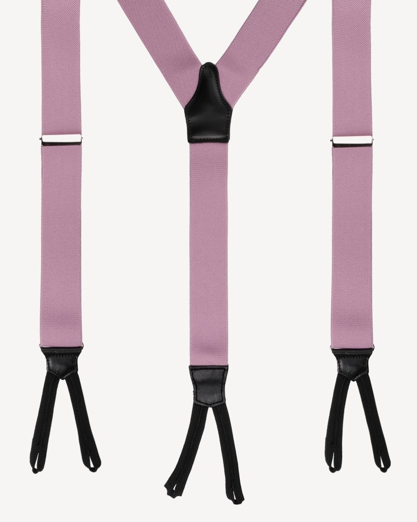Classic Width Braces l Braid Ends - Solid Rose
