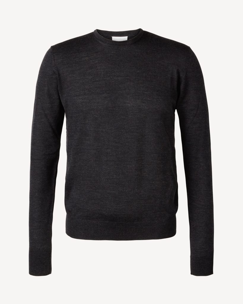 Crew-Neck Merino Jumper - Dark Grey