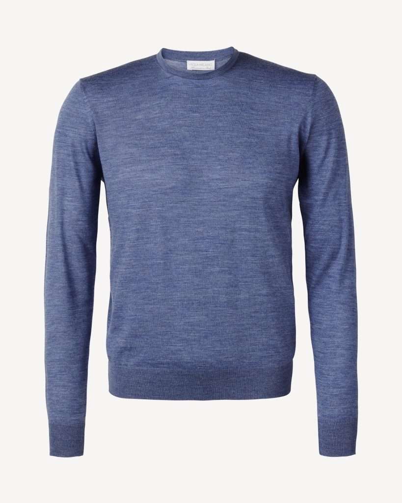 Crew-Neck Merino Jumper - Sea Blue