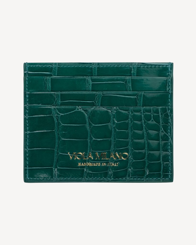 Crocodile Credit Card Holder - Verde