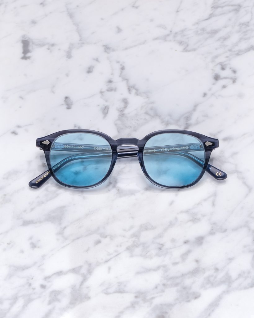The Milano Sunglasses - Deep Sea with Blue Lens