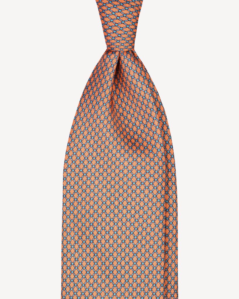 Diamond Chain SELFTIPPED SILK TIE – CORAL