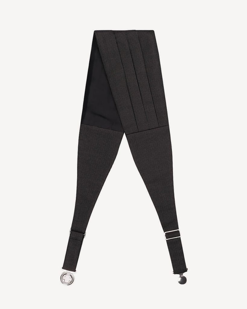 Faille Silk Cummerbund - Black Dot