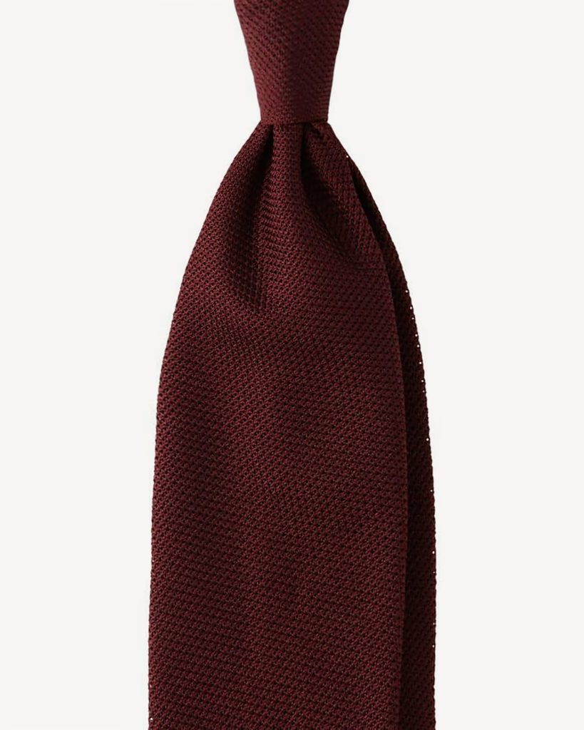 Grenadine Garza Fina 7-Fold Unlined Tie - Burgundy