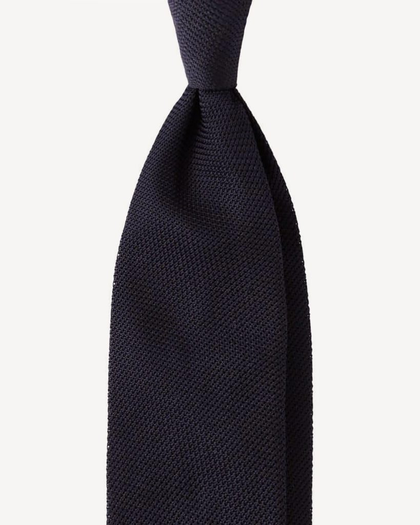 Grenadine Garza Fina 7-Fold Unlined Tie - Navy