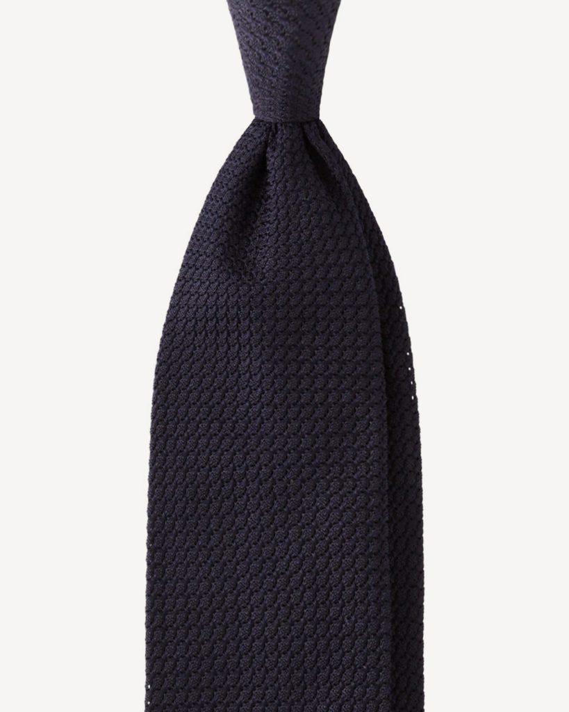 Grenadine Garza Grossa Unlined Tie - Navy