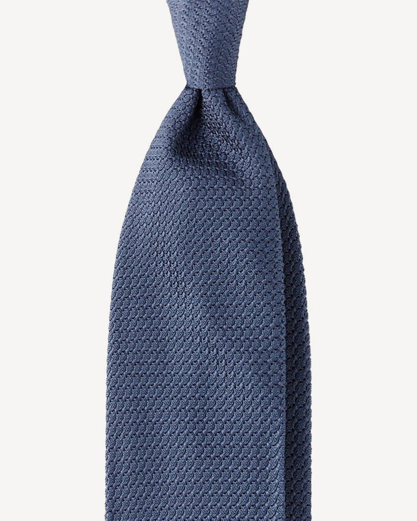 Grenadine Garza Grossa Unlined Tie - Sea Blue