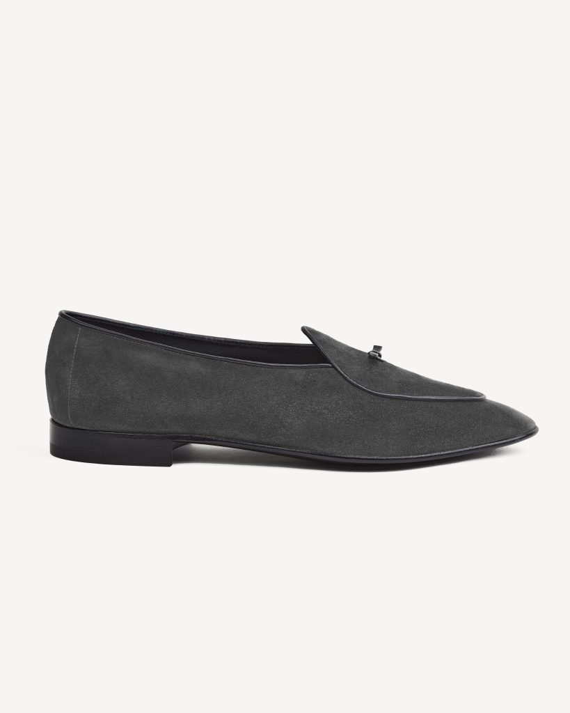 Unlined Belgian Suede Loafer - Grey