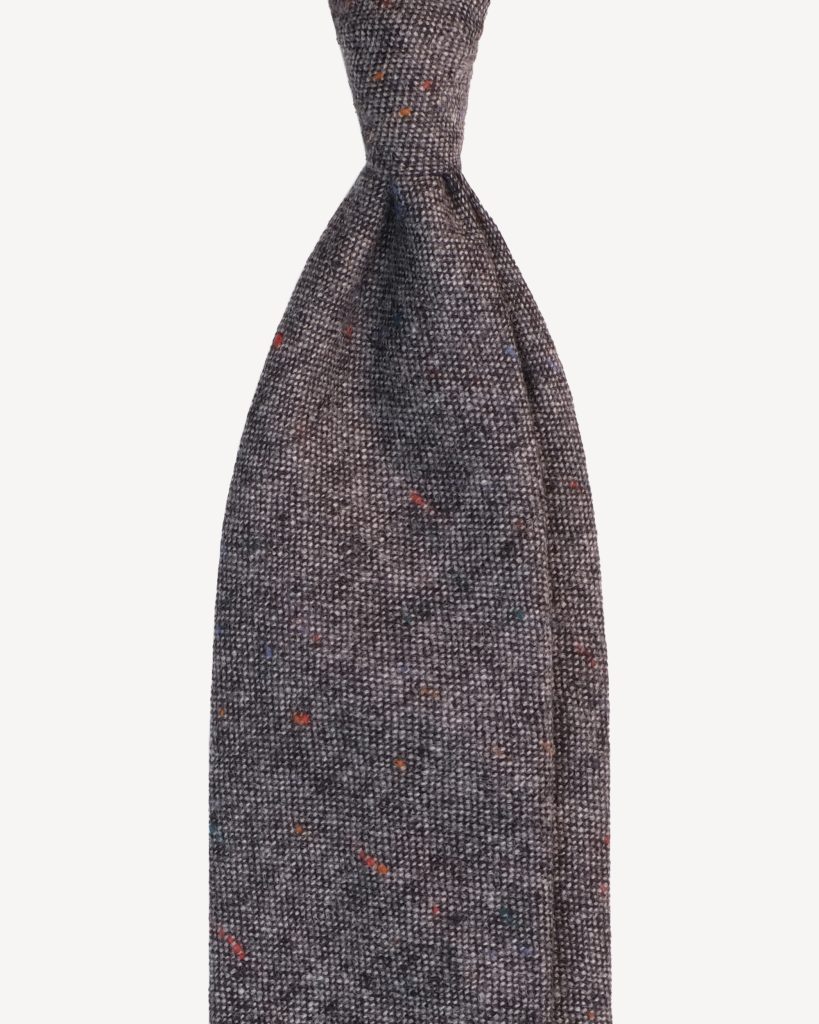 Woven Donegal Wool Untipped Tie – Grey