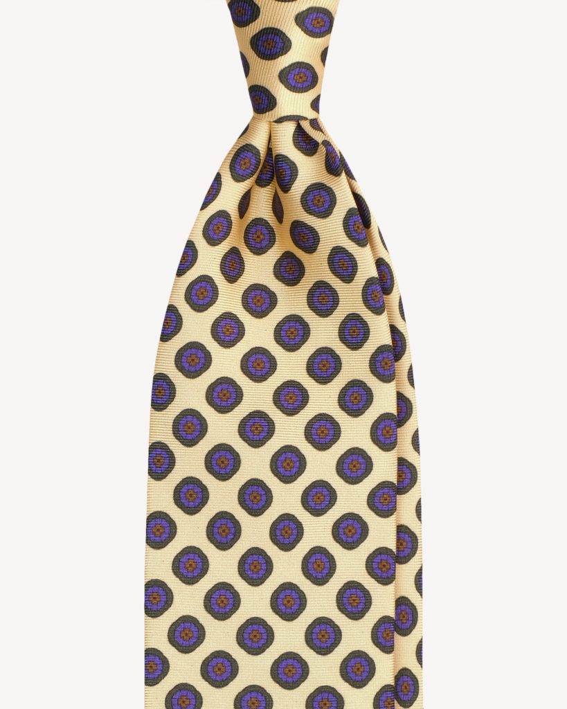 Como Floral Selftipped Italian Silk Tie - Lemon