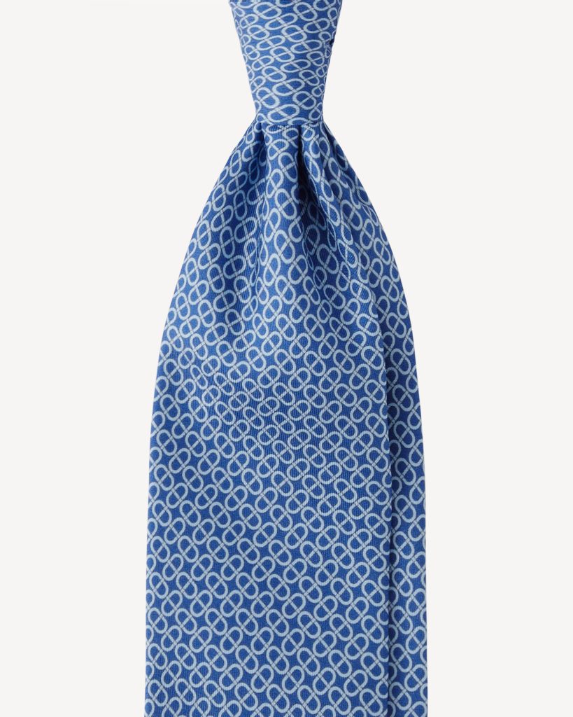 Maillon Selftipped Italian Silk Tie - Blue Mix