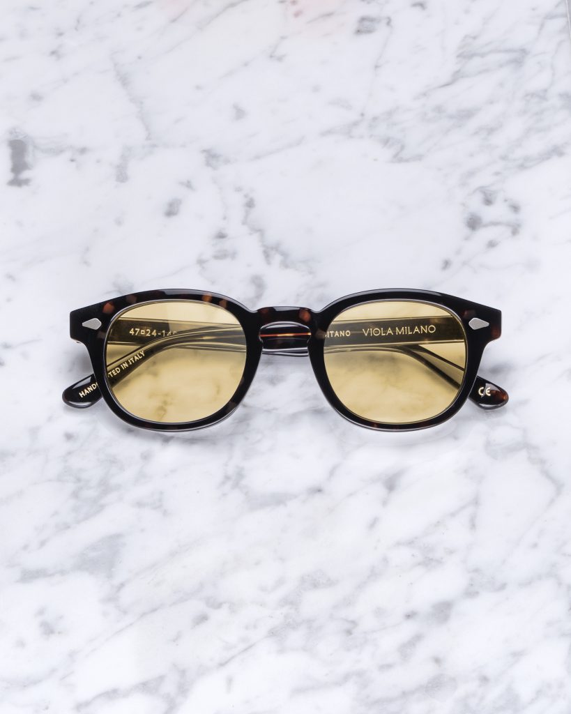 The Positano Sunglasses - Marrone with Mustard Lens