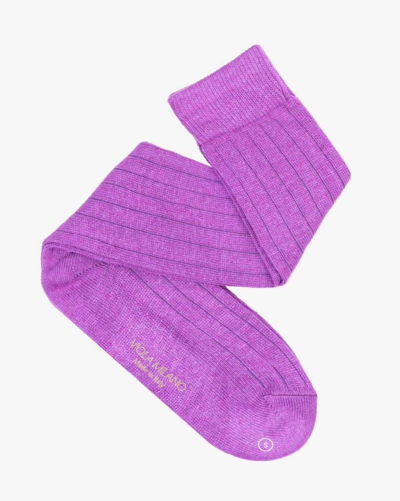 Solid 100% Cashmere Over-The-Calf Socks – Lila