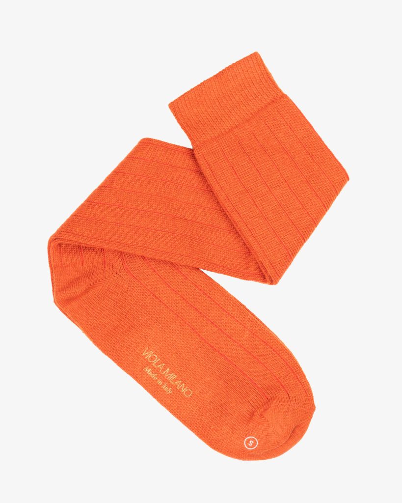 Solid 100% Cashmere Over-The-Calf Socks – Rosso
