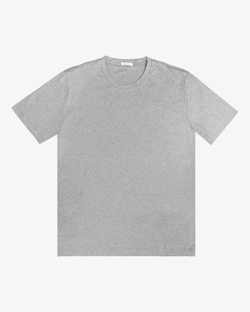 Solid Short Sleeve Cotton Stretch T-Shirt - Light Grey