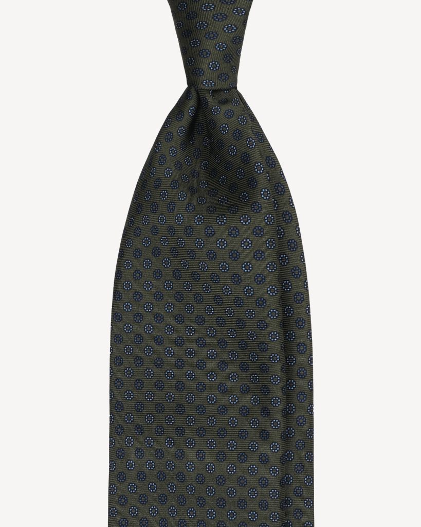 Micro Floral Selftipped Italian Silk Tie - Forest Mix