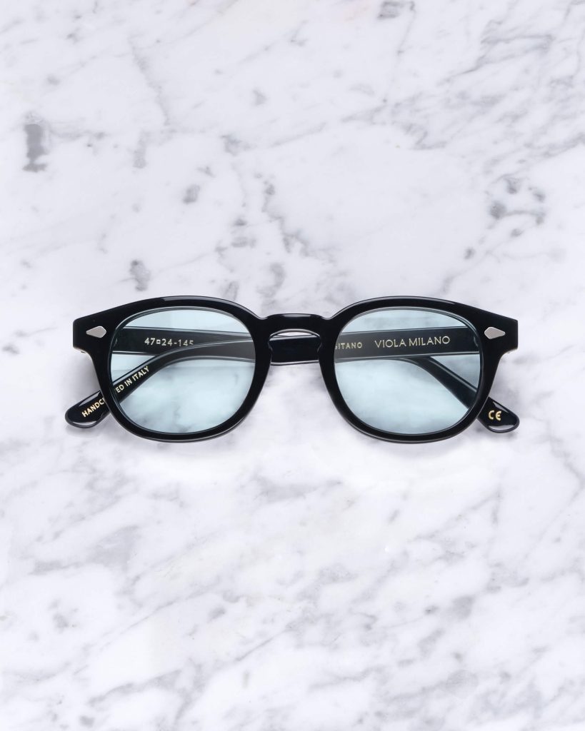 The Positano Sunglasses - Black With Light Blue Lens
