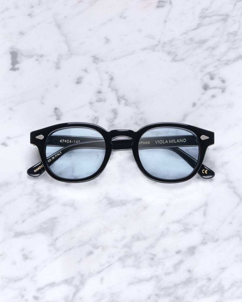 The Positano Sunglasses - Black With A Light Blue Lens