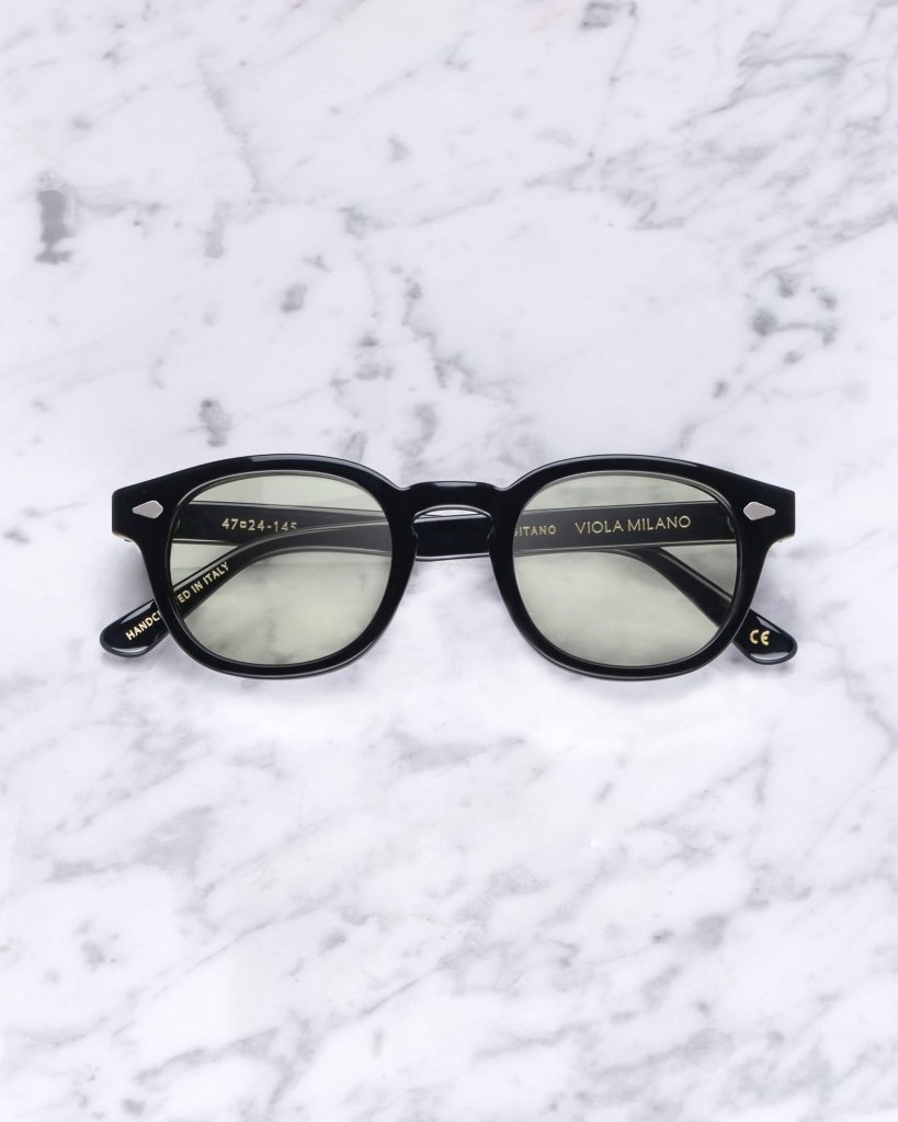 The Positano Sunglasses - Black With A Light Green Lens