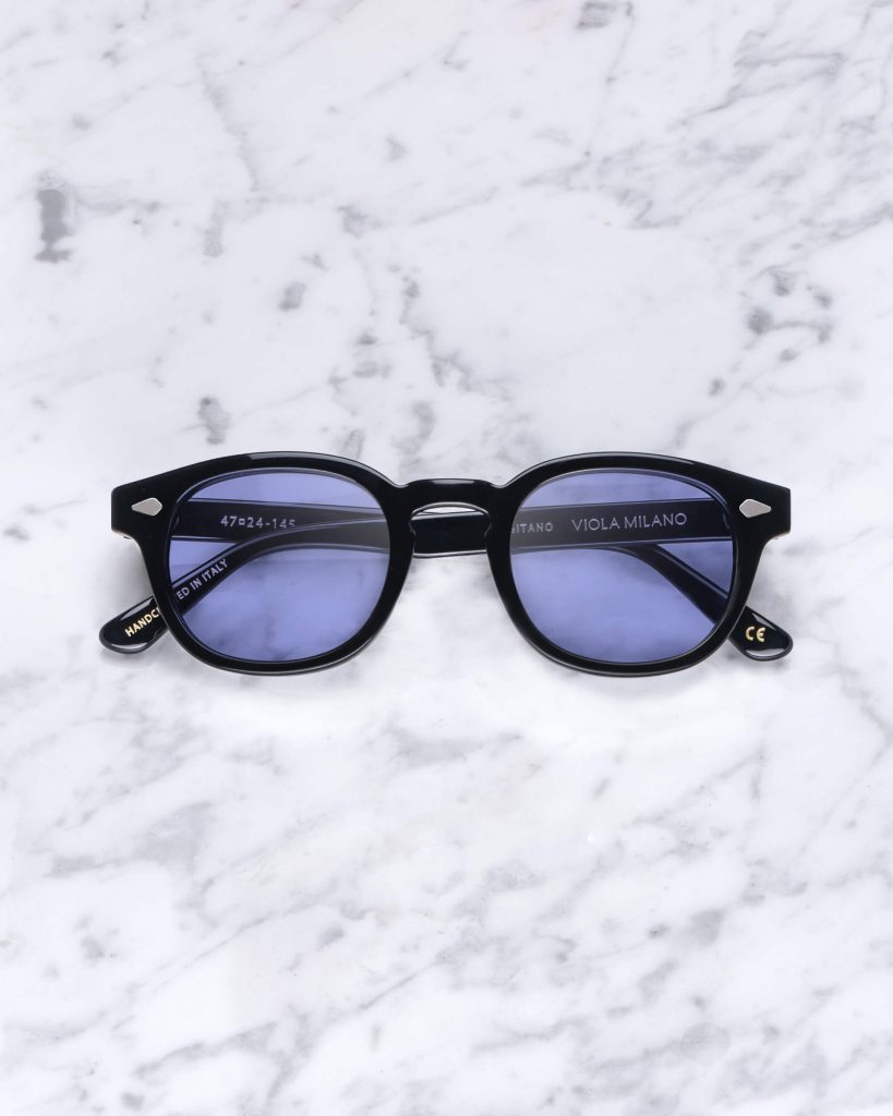 The Positano Sunglasses - Black With A Purple Lens