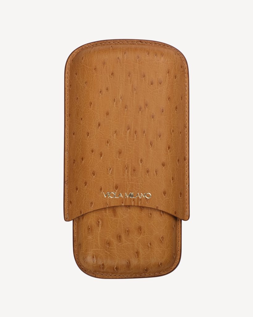 Ostrich Cigar Case - Natural