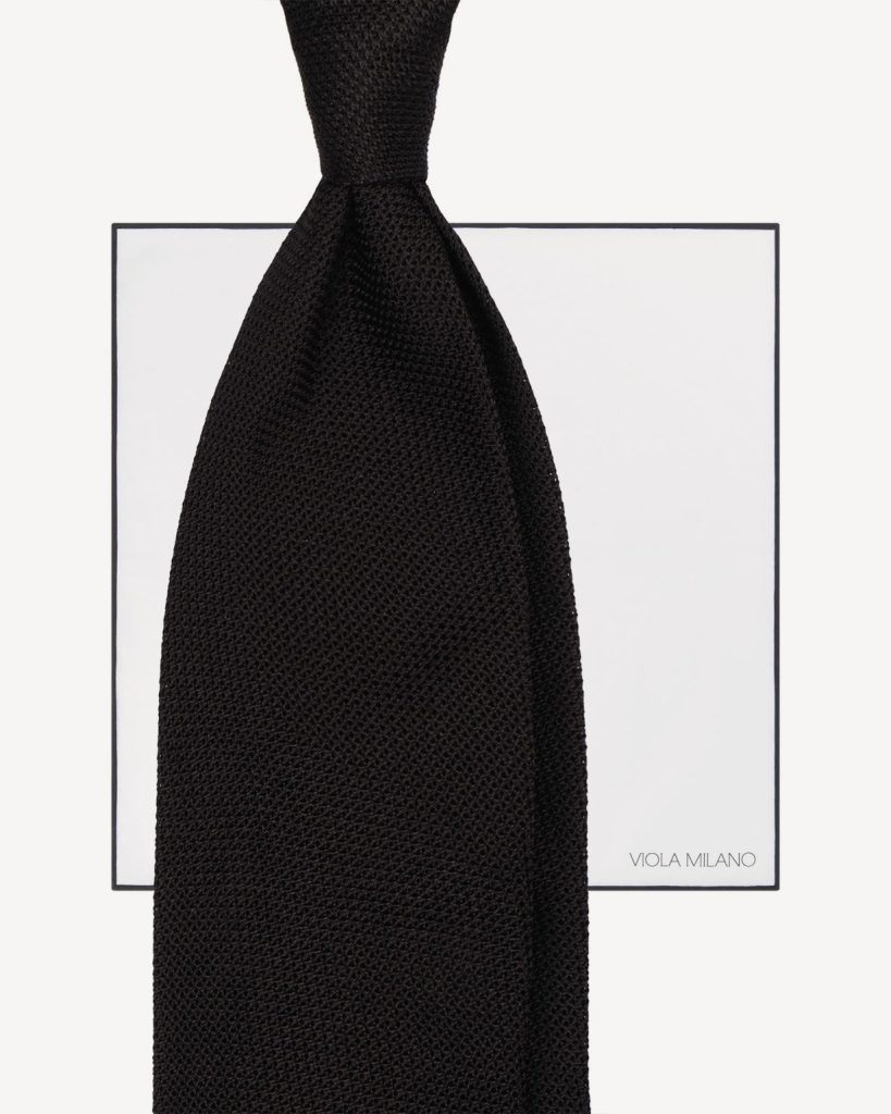 Grenadine Gift Package - Tie + Pocket Square - Black