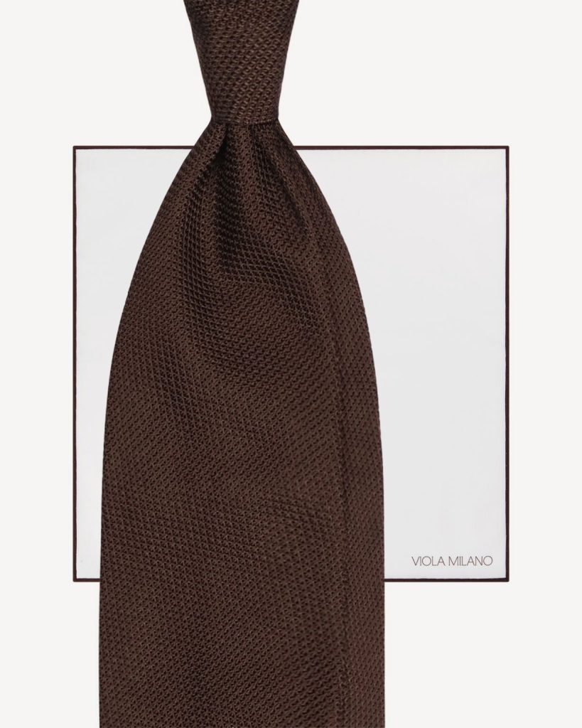 Grenadine Gift Package - Tie + Pocket Square - Brown