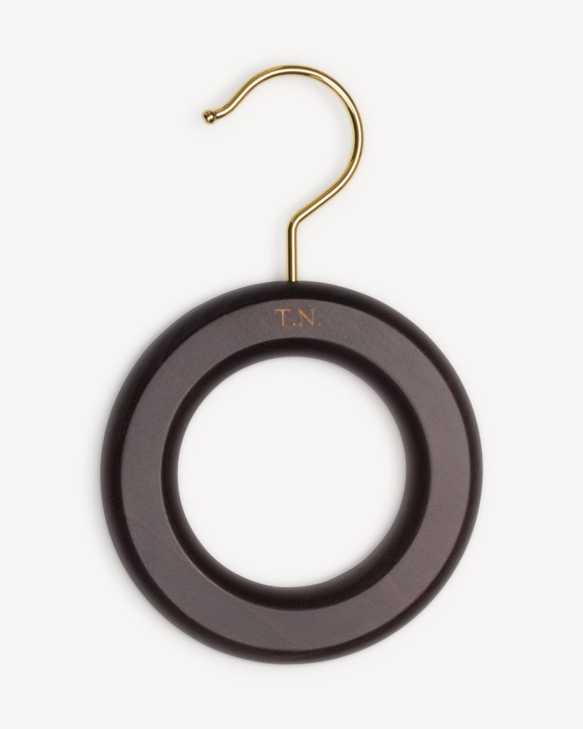Package of 20 X Tie/Scarf Hanger ring - Dark Wood