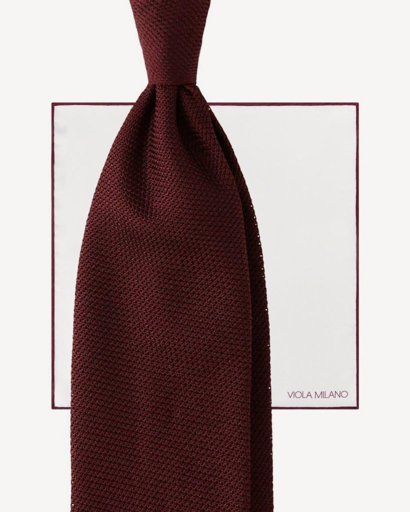 Grenadine Gift Package - Tie + Pocket Square - Burgundy