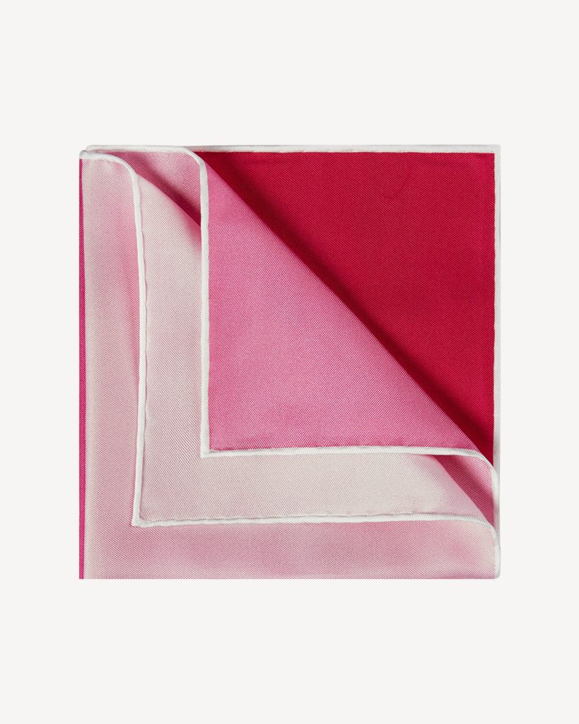 Quattro Stagioni Printed Solid Silk Pocket Square - Rose Shades