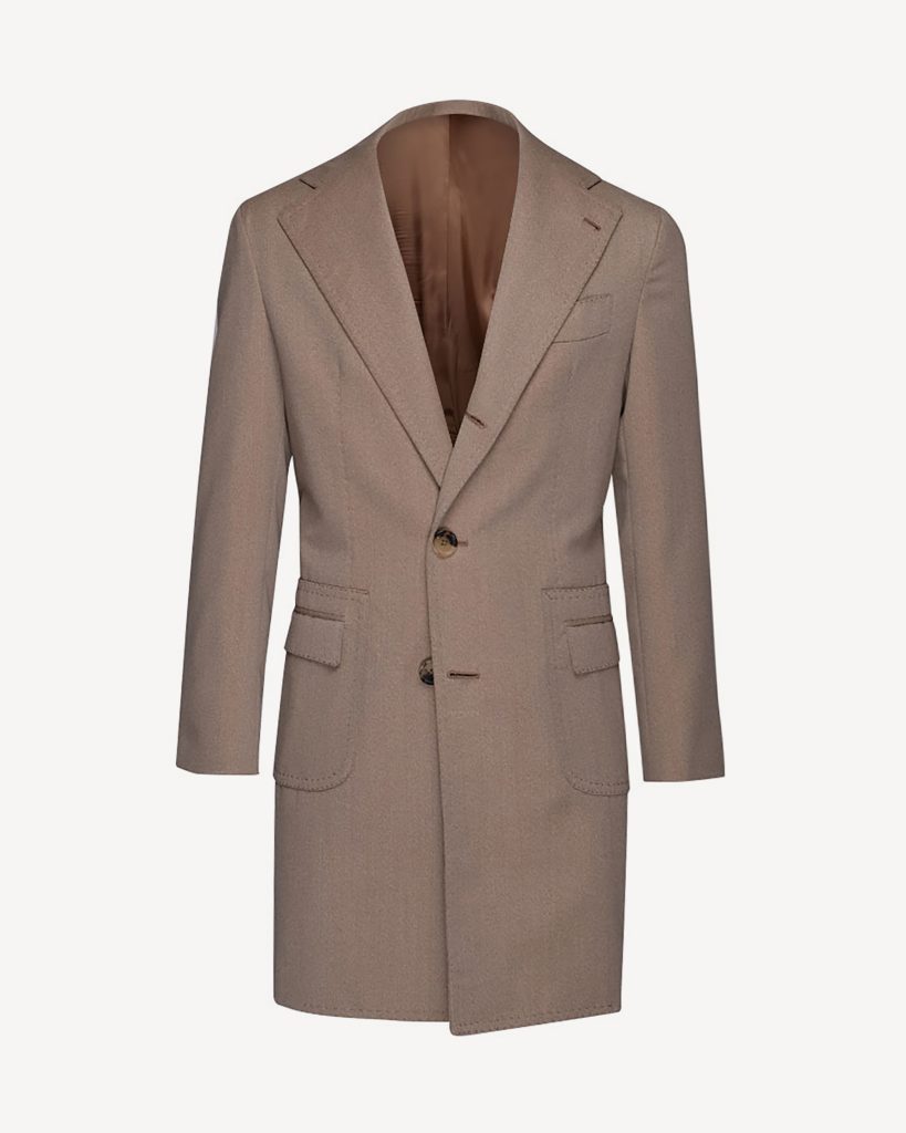 Sartorial Covert Fabric Overcoat - Beige