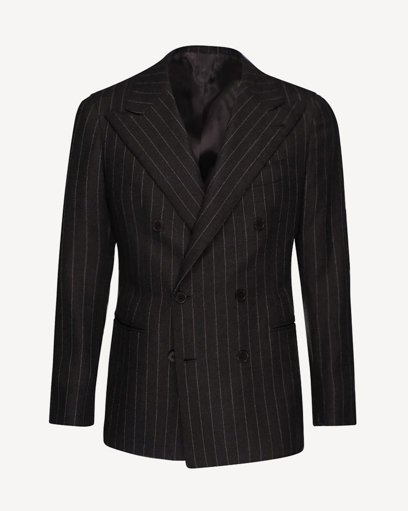 Sartorial Flannel Double Breasted Suit - Grey Chalk Stripe